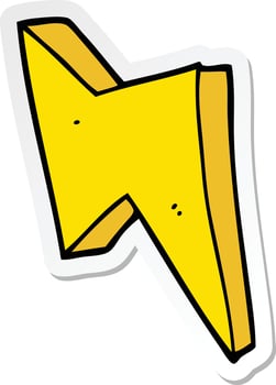 sticker of a cartoon lightning vector