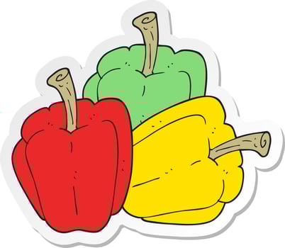 sticker of a cartoon pepper vector