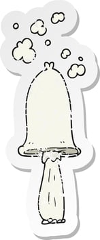 retro distressed sticker of a cartoon mushroom vector