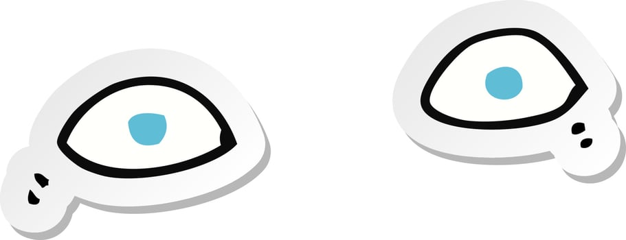 sticker of a cartoon eyes vector