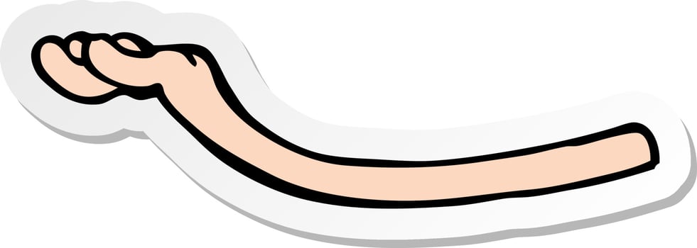 sticker of a cartoon arm vector