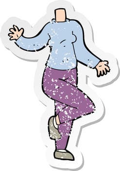 retro distressed sticker of a cartoon body vector
