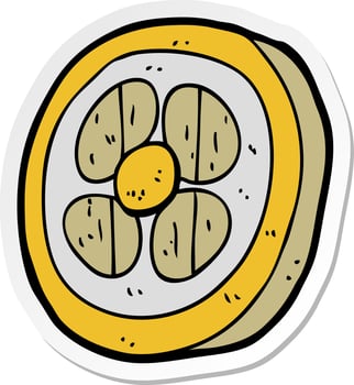 sticker of a cartoon medieval shield vector