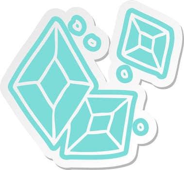 cartoon sticker of some ruby gems vector