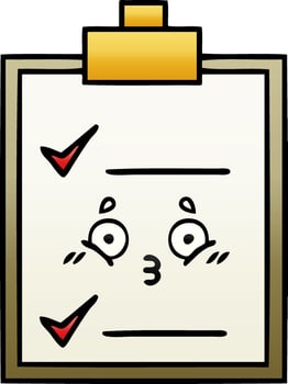 gradient shaded cartoon check list vector