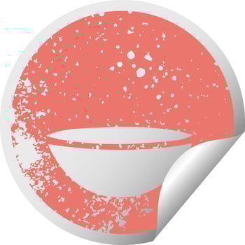 distressed circular peeling sticker symbol hot soup vector