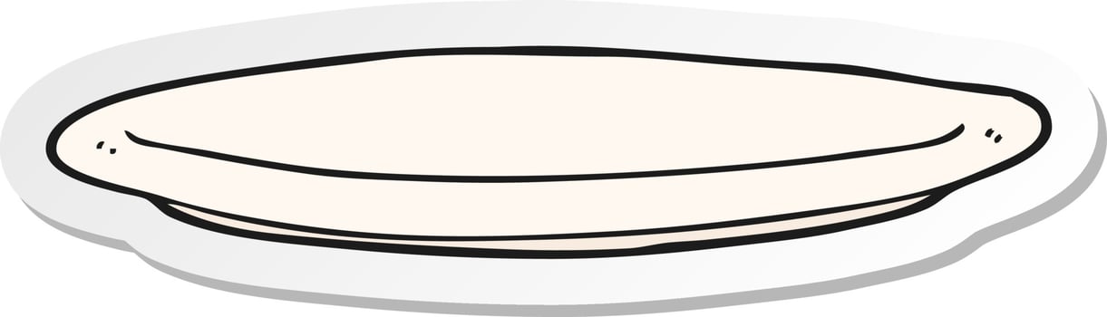 sticker of a cartoon plate vector