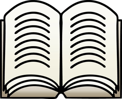 gradient shaded cartoon open book vector