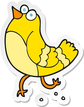 sticker of a cartoon bird vector