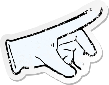 retro distressed sticker of a cartoon rubber glove vector