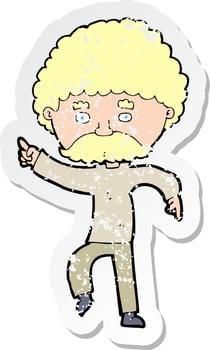retro distressed sticker of a cartoon seventies style man disco dancing vector