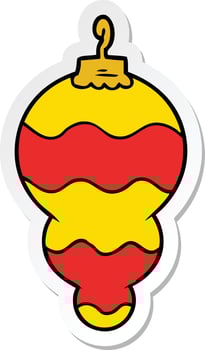 sticker of a cartoon christmas decoration vector