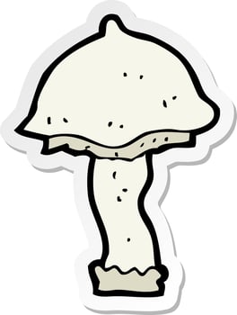 sticker of a cartoon mushroom vector