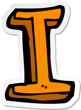 sticker of a cartoon letter vector