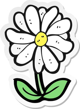 sticker of a cartoon flower symbol vector
