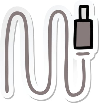 sticker of a cute cartoon audio wire vector