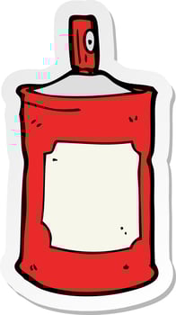 sticker of a cartoon spray can vector