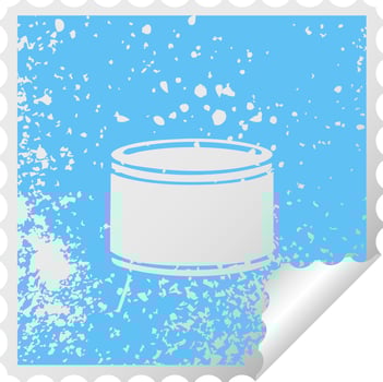 distressed square peeling sticker symbol drum vector