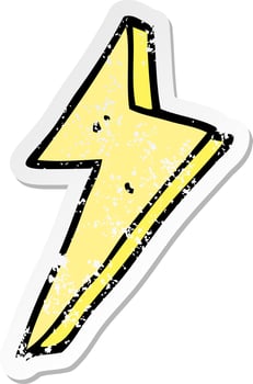 distressed sticker of a cartoon lightning vector