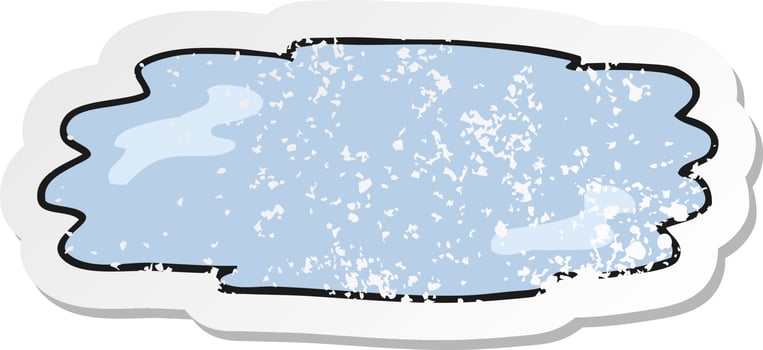 retro distressed sticker of a cartoon puddle vector