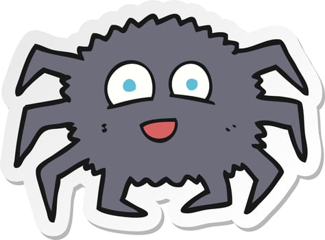 sticker of a cartoon spider vector