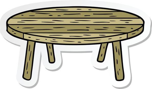 sticker of a cartoon table vector