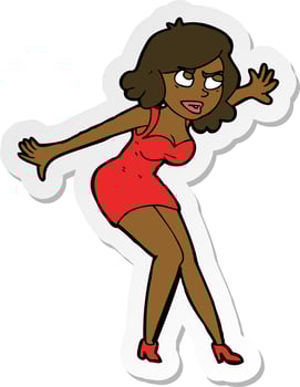 sticker of a cartoon female spy vector