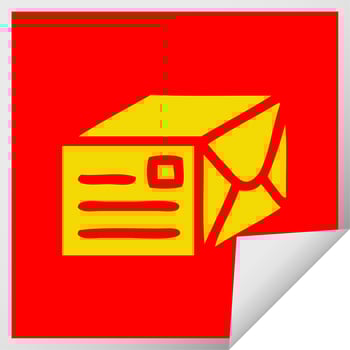 square peeling sticker cartoon paper parcel vector