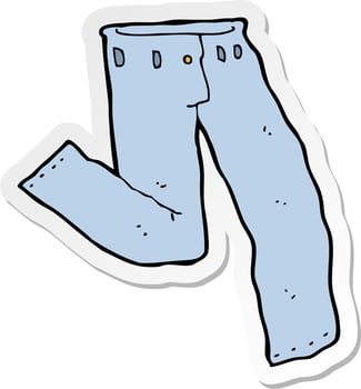 sticker of a cartoon jeans vector