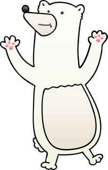 quirky gradient shaded cartoon polar bear vector