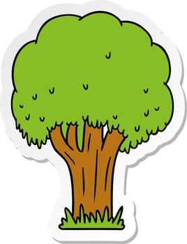 sticker cartoon doodle of a summer tree vector