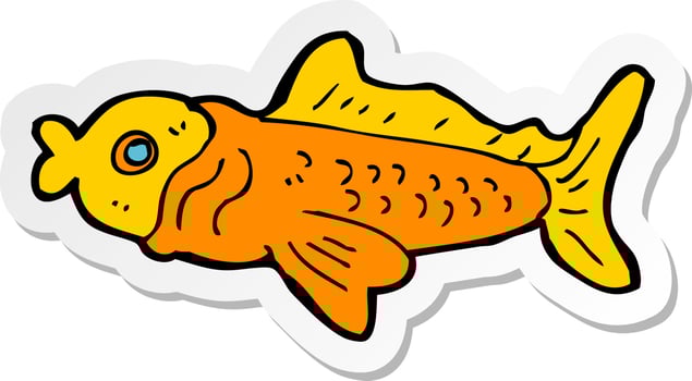 sticker of a cartoon funny fish vector