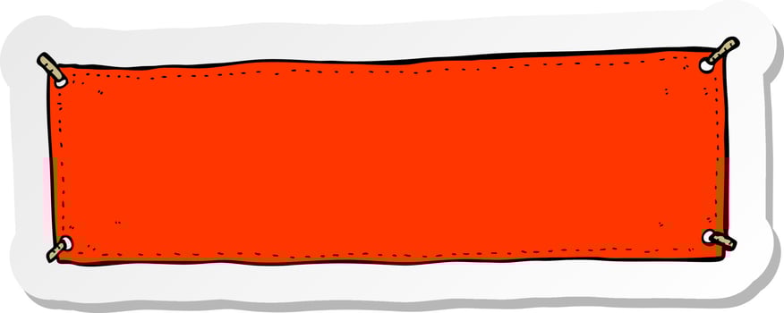 sticker of a cartoon banner vector