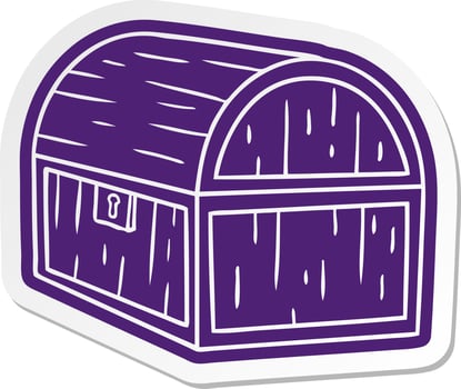 cartoon sticker of a treasure chest vector