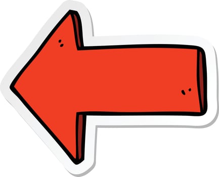 sticker of a cartoon arrow vector