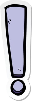 sticker of a cartoon exclamation mark vector