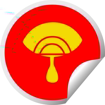 circular peeling sticker cartoon crying eye vector