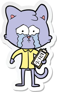 sticker of a cartoon cat vector