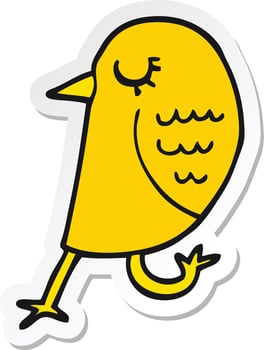 sticker of a cartoon bird vector