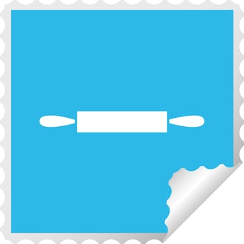 square peeling sticker cartoon rolling pin vector