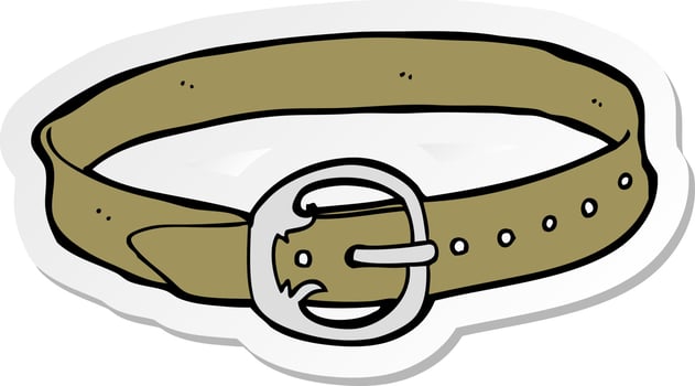 sticker of a cartoon old belt vector