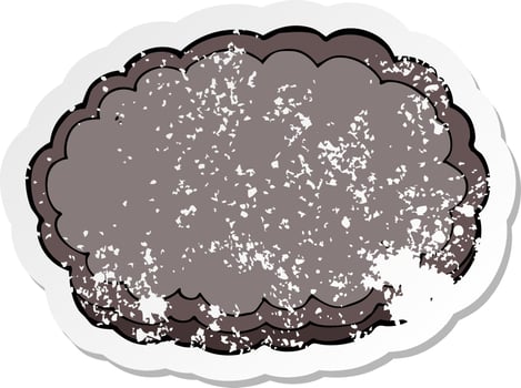 retro distressed sticker of a cartoon rain cloud vector