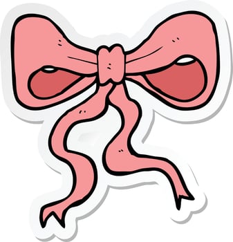 sticker of a cartoon bow vector