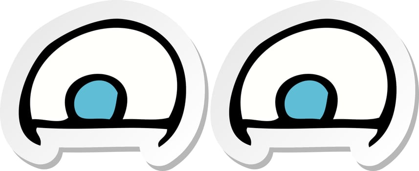 sticker of a cartoon eyes vector