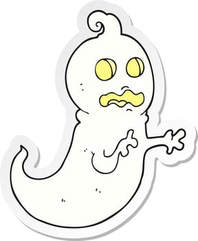 sticker of a cartoon ghost vector
