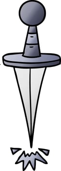 gradient cartoon doodle of a small dagger vector