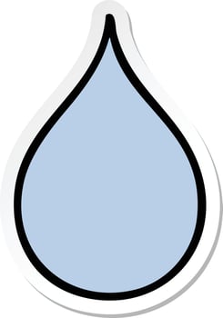 sticker of a quirky hand drawn cartoon rain drop vector