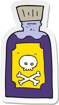 sticker of a cartoon poison vector