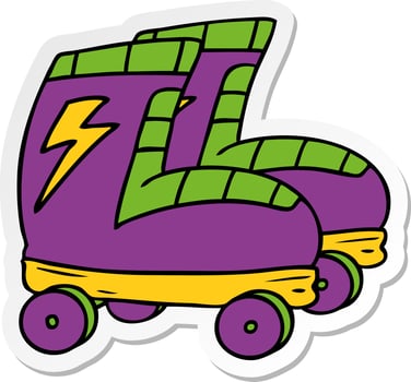 sticker cartoon doodle of roller skates vector