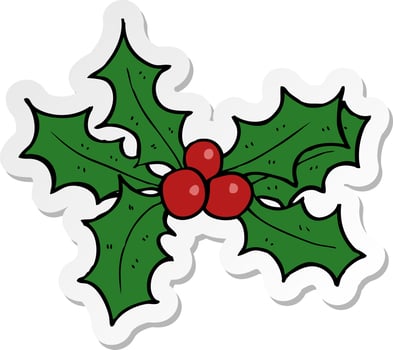 sticker of a cartoon holly vector